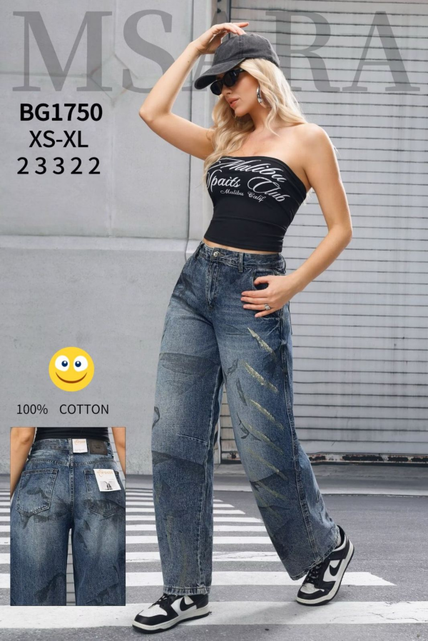 Spodnie damskie jeansy Roz XS-XL, 1 Kolor Paczka 12 szt